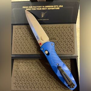 Benchmade Custom Barrage Blue Folding Knife